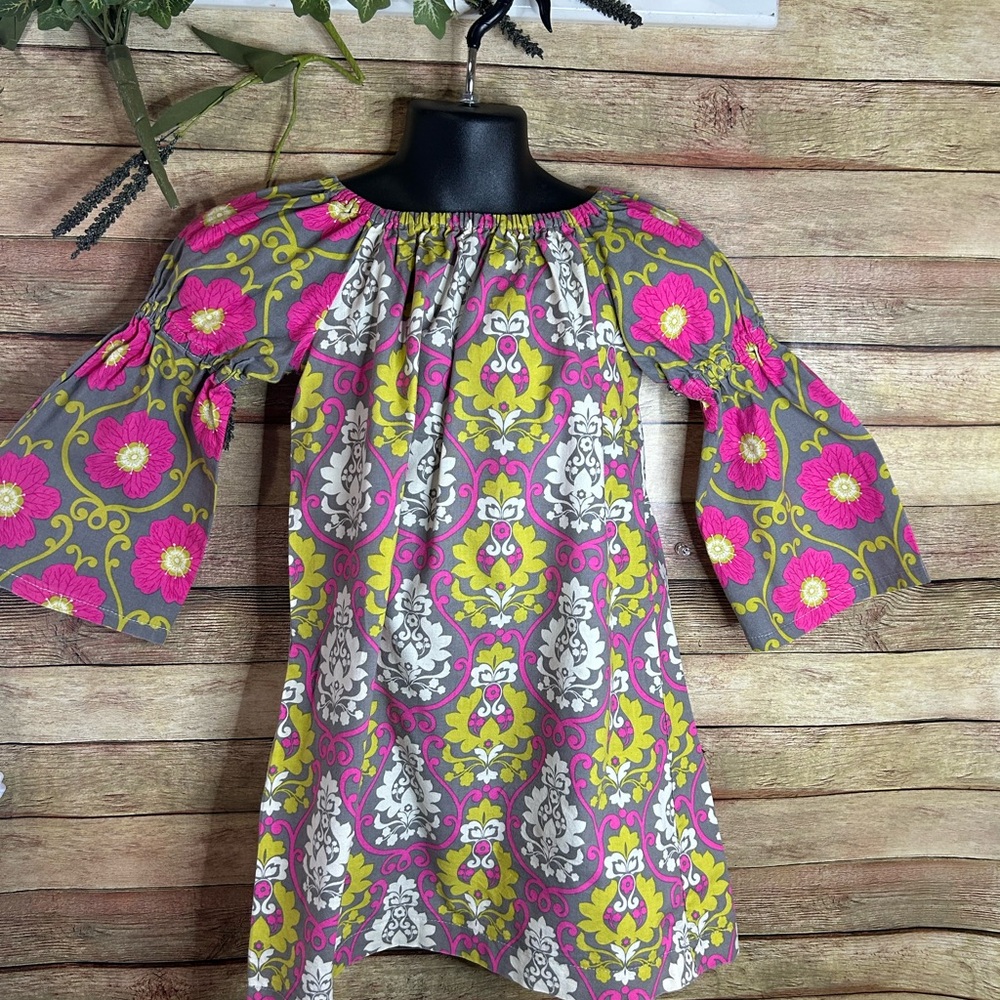 Little Girls Hippie Boho Dress 70s Inspired Print Size 5